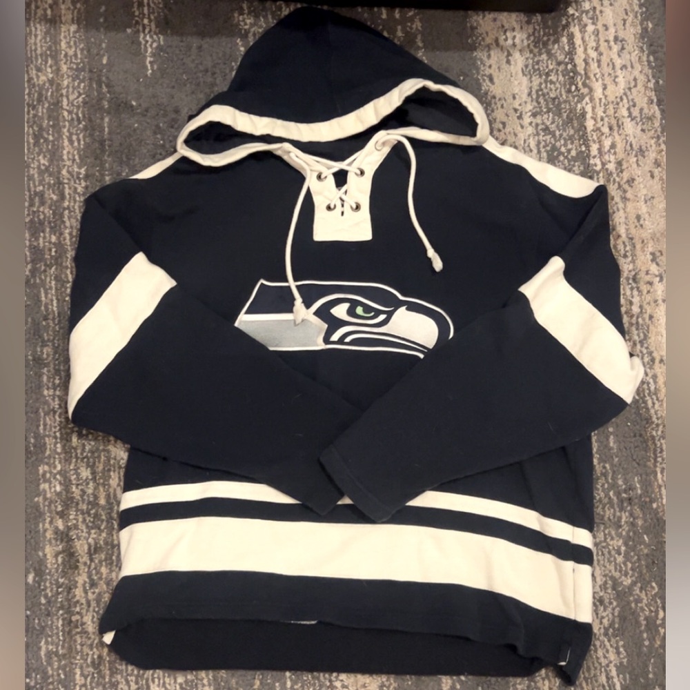 Vintage inspired style Seattle Seahawks ‘47 Dark Navy Blue Hoodie
